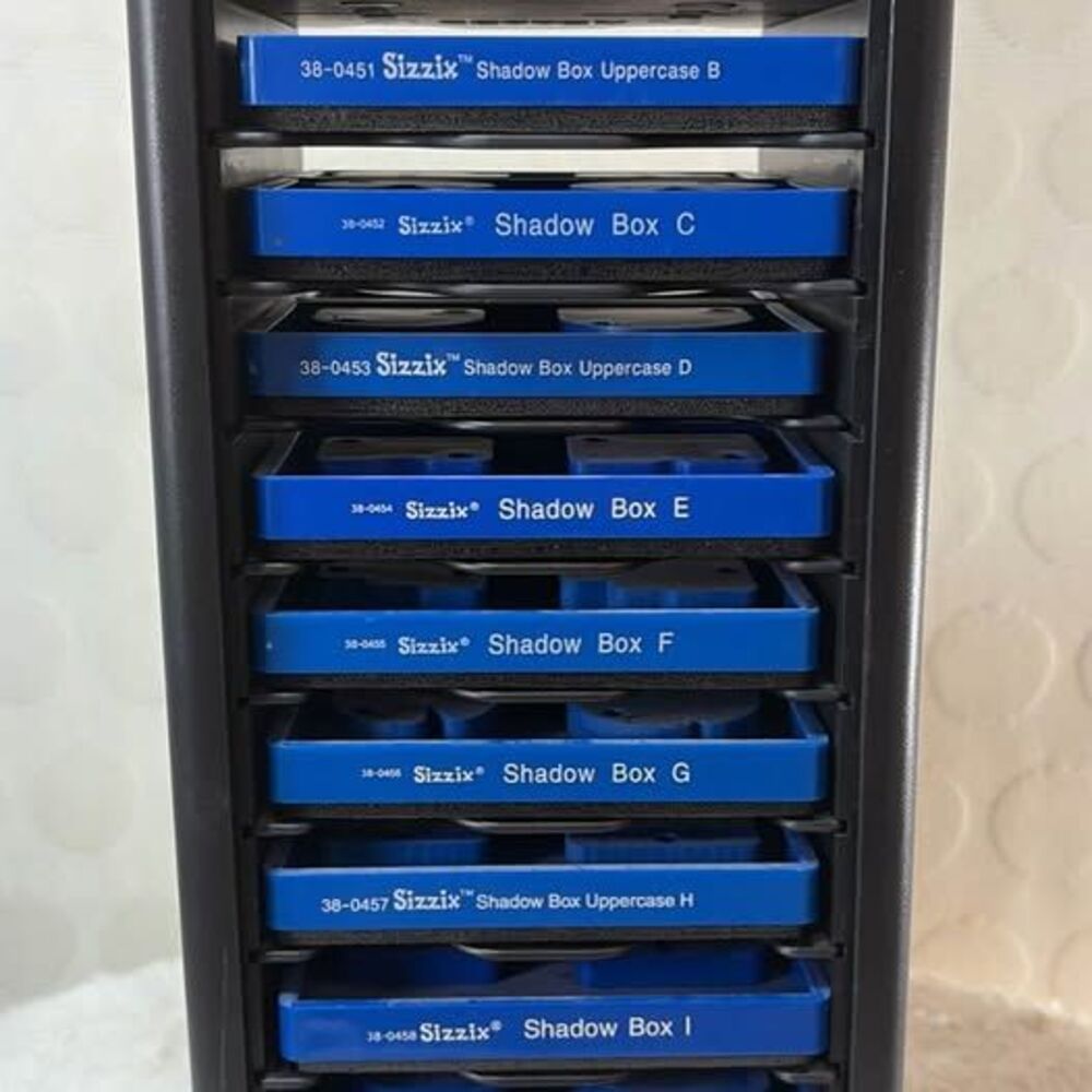 Complete Retired Sizzix "Shadow Box" Alphabet Die Set (A-Z) with Carousel Tower
